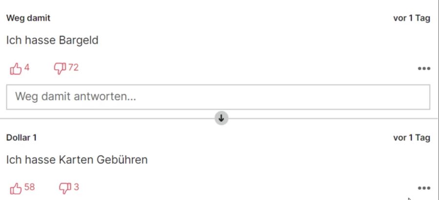 In den Kommentarspalten entfachte ein Streit zwischen Bargeld-Liebhabern und Kartenzahlern.