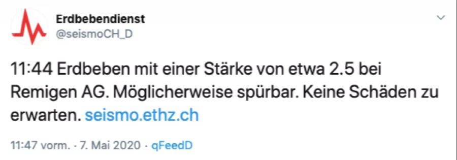 tweet Erdbebendienst erdbeben remigen