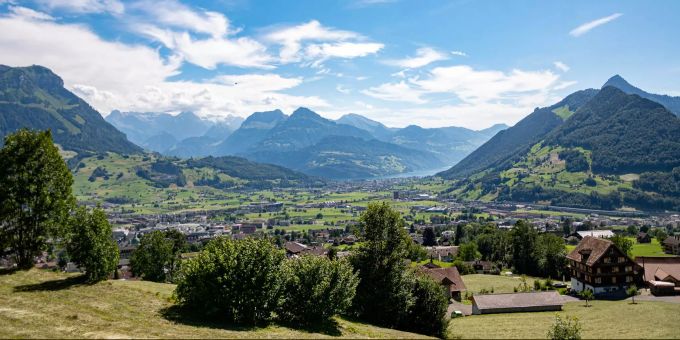 Aussicht über Schwyz. Aussicht über Schwyz.