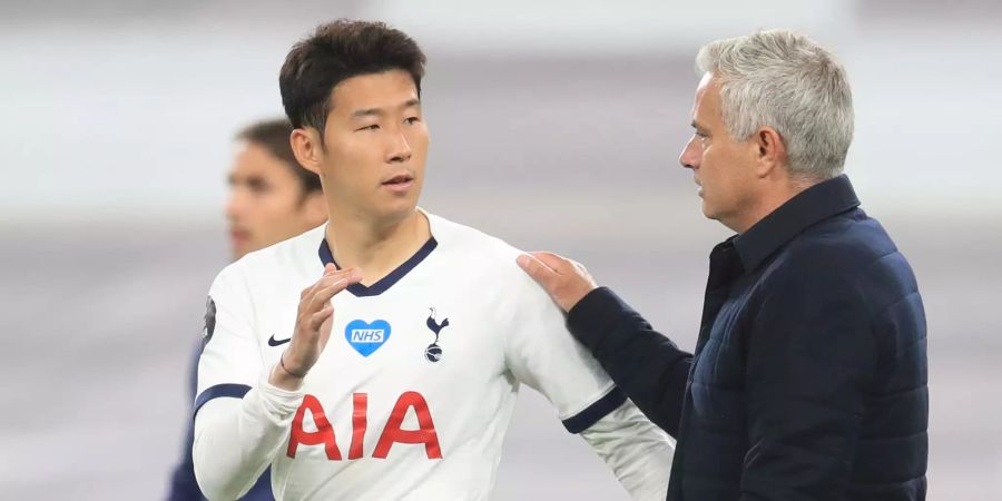 Tottenham-Trainer José Mourinho und Heung-min Son treten morgen Donnerstag beim LASK an. (Archivbild)