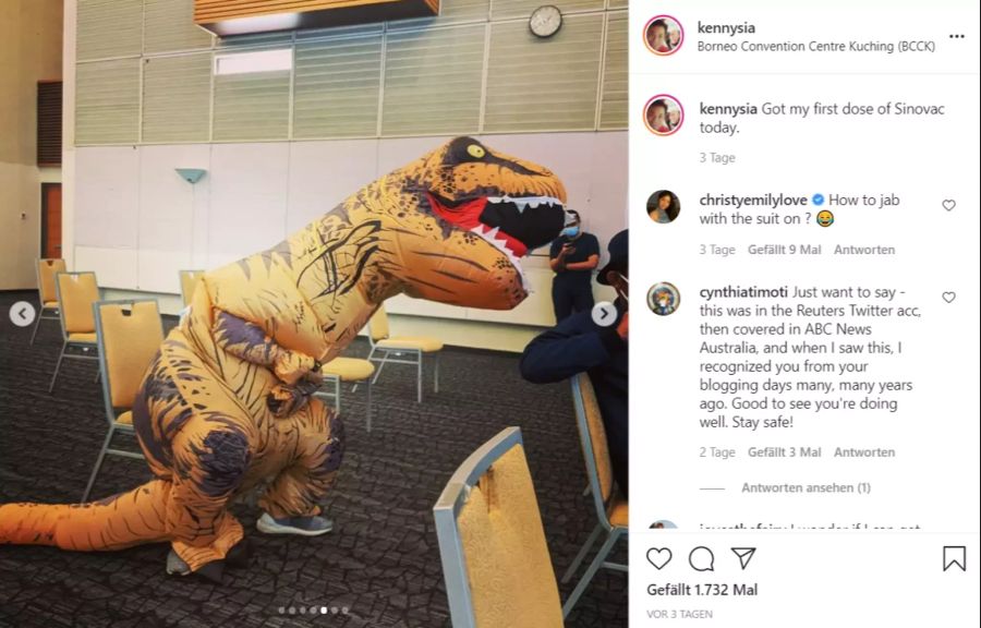 Ob mögliche Nebenwirkungen der Impfung auch beim T-Rex auftreten können, ist noch unklar.