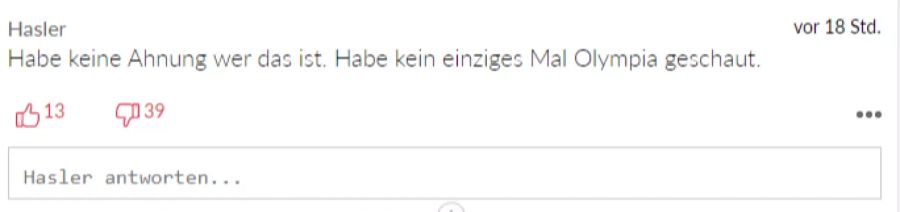 Ein Leser hat keine Ahnung, wer die Olympia-Gewinnerinnen überhaupt sind.