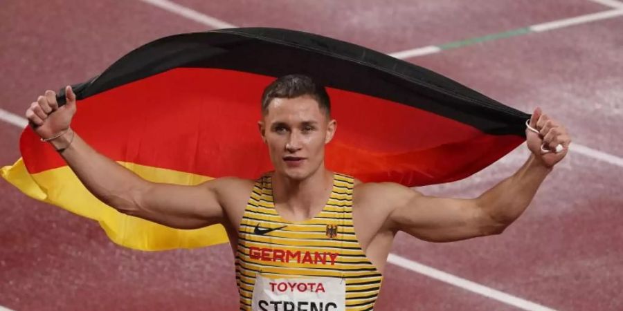 Lief über 200 Meter zu Silber: Felix Streng. Foto: Marcus Brandt/dpa