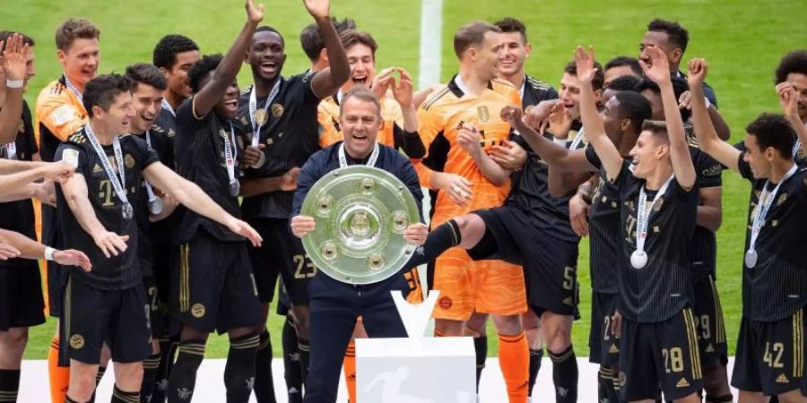 Auch in der Saison 2021/22 ist der FC Bayern wieder der Topfavorit auf den Meistertitel in der Fussball-Bundesliga. Foto: Sven Hoppe/dpa