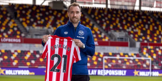 Christian Eriksen läuft in Zukunft für Brentford auf. Christian Eriksen Brentford