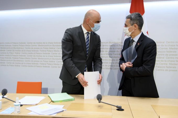 Gesundheitsminister Alain Berset und Bundespräsident Iganzio Cassis konnten am Mittwoch die frohe Botschaft über das Ende der Massnahmen gegen das Coronavirus in der Schweiz verkünden. Coronavirus