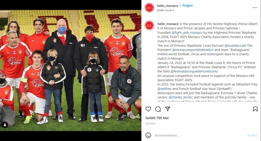 Jacques und Gabriella besuchten ein Benefiz-Fussballspiel mit Papa Albert.