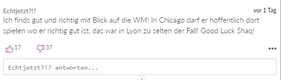Dieser Leser erhofft sich durch den Wechsel einen besseren Shaqiri für die WM in Katar.