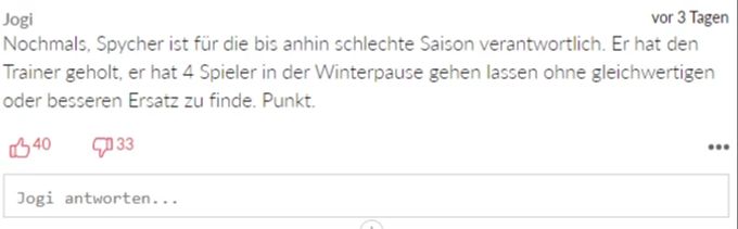 YB Trainer Leser-Kommentare