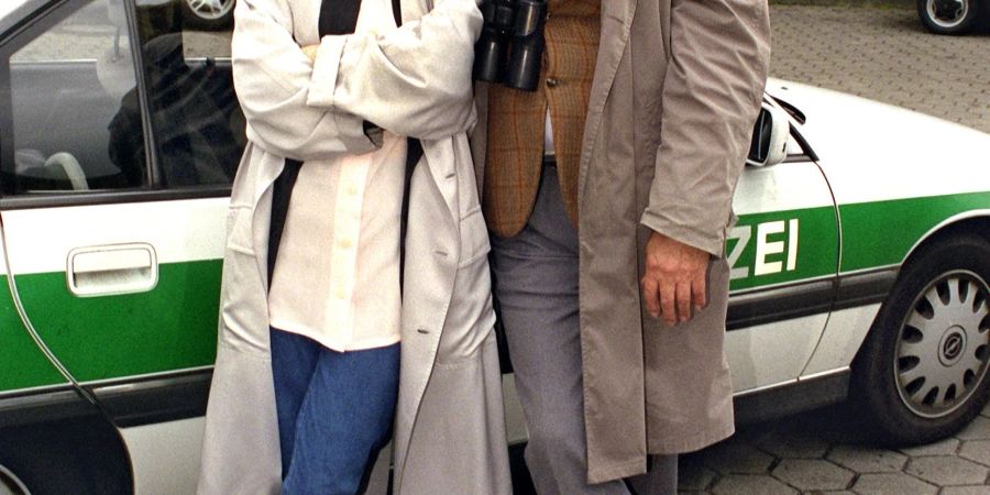 Evelyn Hamann und Heinz Baumann 1998 bei Dreharbeiten zu «Adelheid und ihre Mörder».