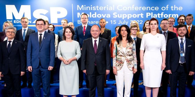 An der Geberkonferenz für Moldawien kamen gut 600 Millionen Euro zusammen. (Sina Schuldt/dpa) moldawien