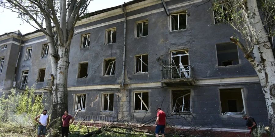 Beschädigtes Gebäude in Kramatorsk