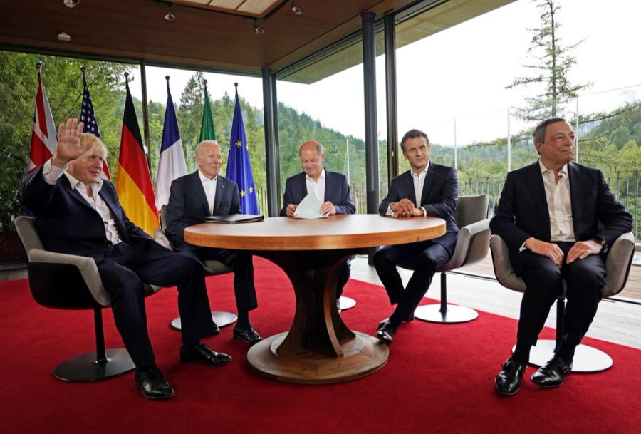 Ein Foto von einem Treffen beim G7-Gipfel in Elmau.