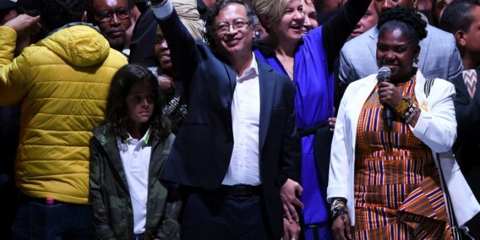 Der neu gewählte Präsident Gustavo Petro und Vize Francia Marquez Der neu gewählte Präsident Gustavo Petro und Vize Francia Marquez