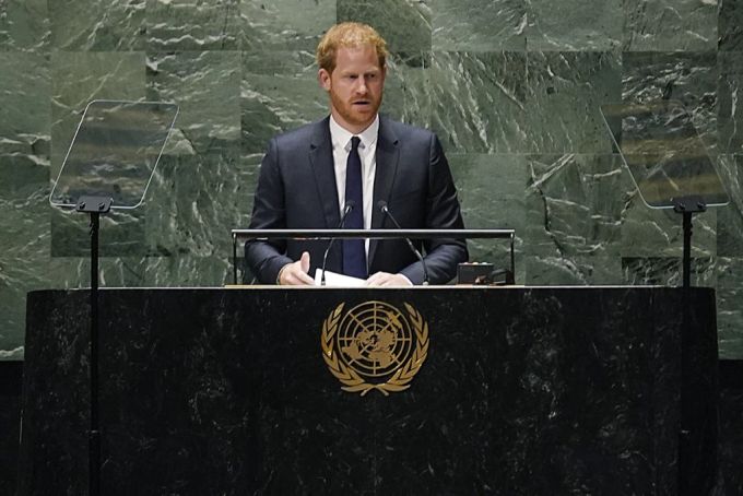 Prinz Harry bei seiner Rede vor der Uno. Prinz Harry