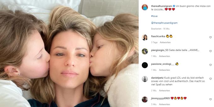 Michelle Hunziker mit den Töchtern Celeste und Sole. Michelle Hunziker