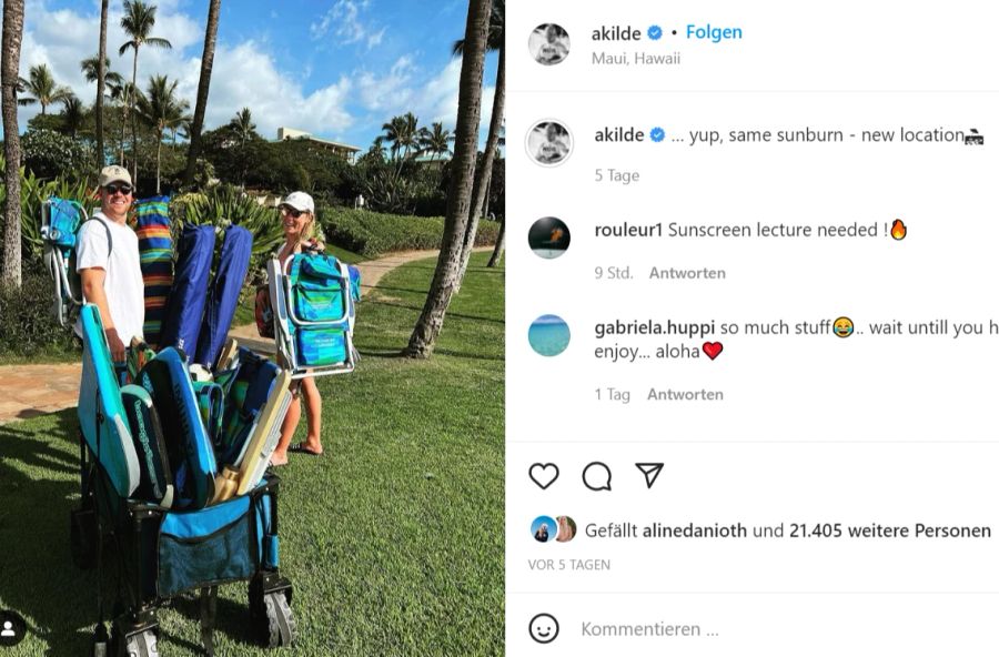 Die beiden befinden sich mittlerweile in Hawaii.