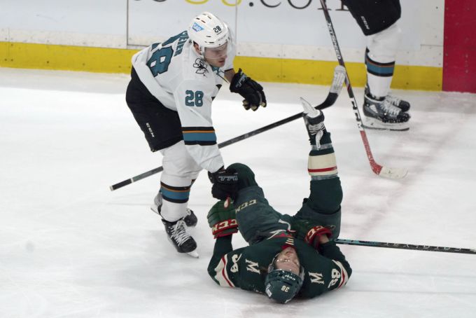 Timo Meier im Spiel gegen Minnesota. timo meier