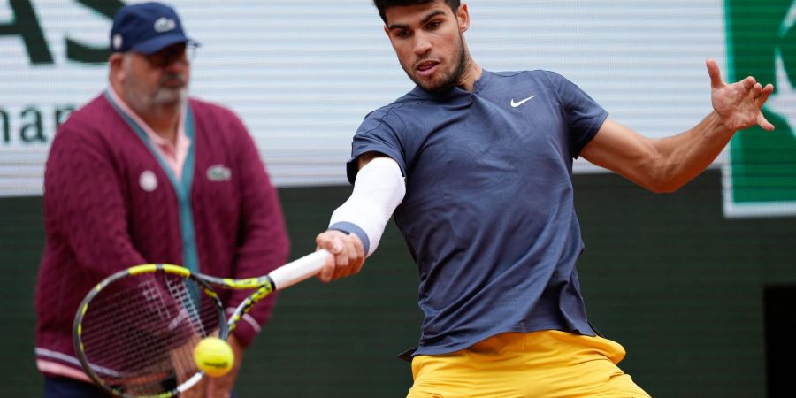 Steht bei den French Open im Viertelfinale: Carlos Alcaraz.