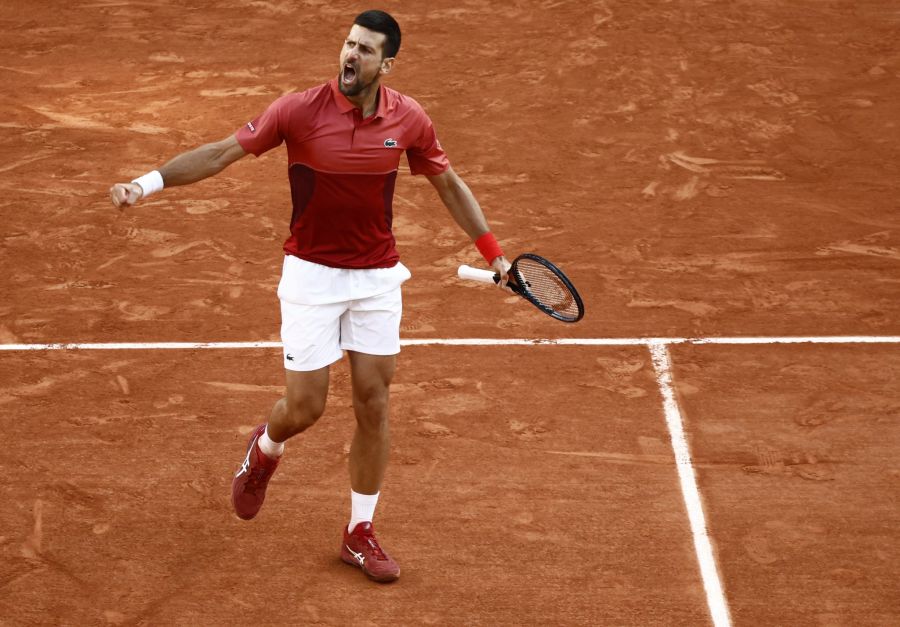 Novak Djokovic jubelt an den French Open über den Viertelfinal-Einzug.