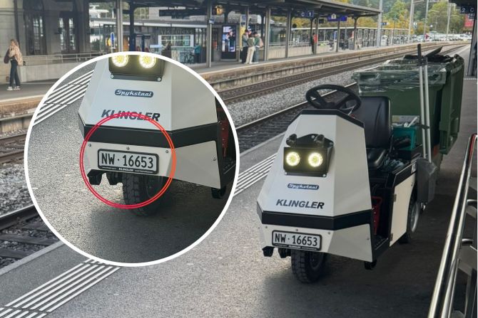 E-Küderwägeli Bahnhof Thun