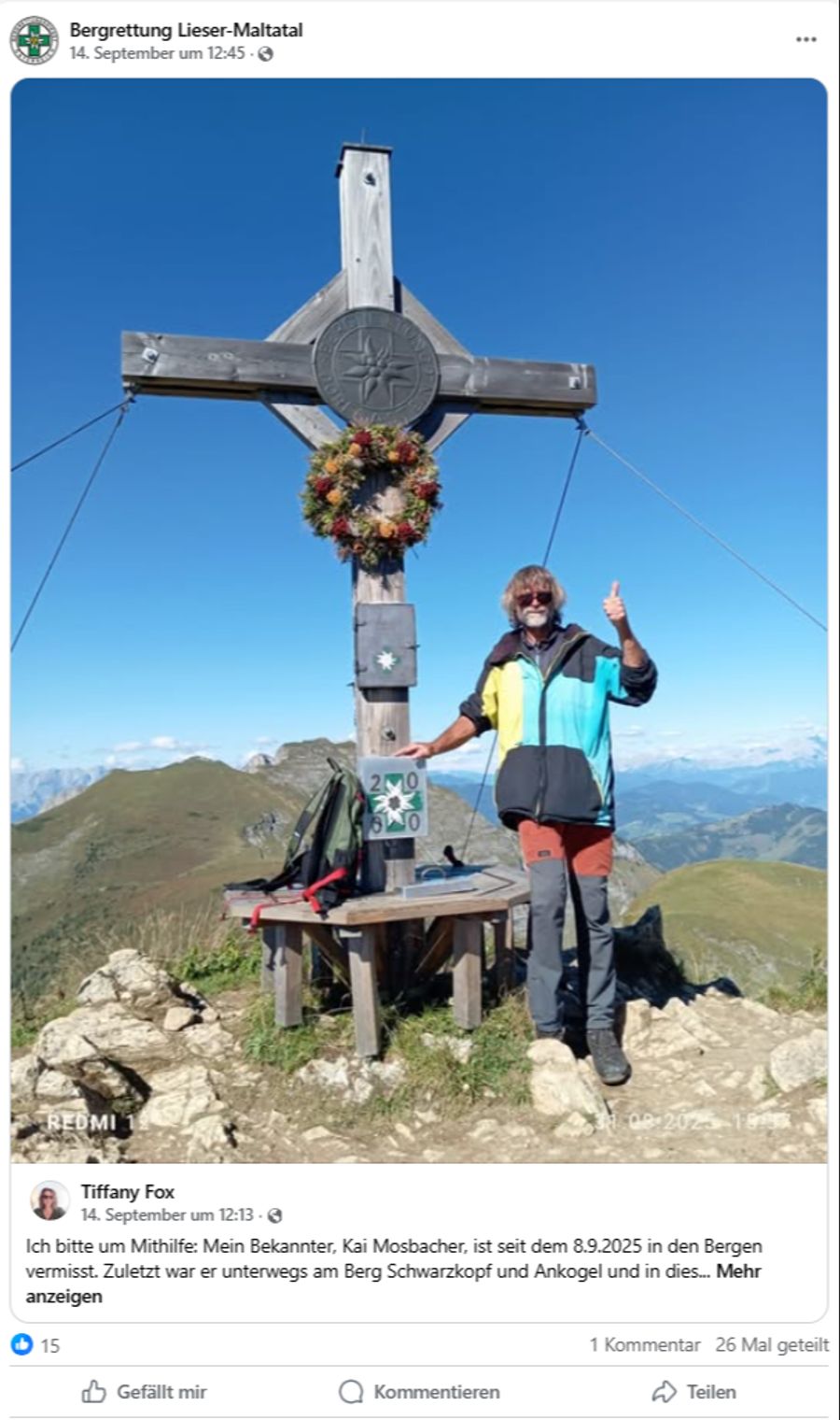 Jetzt wurde sie eingestellt, fortgesetzt wird sie erst, wenn neue Hinweise eingehen.