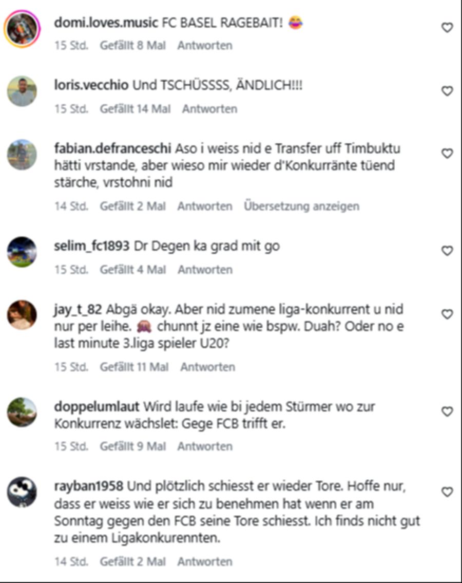 Andere befürchten, dass Ajeti nun mit dem Tore-Schiessen beginnt.