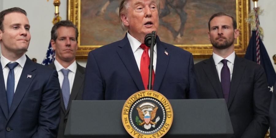 US-Präsident Donald Trump spricht während eines Treffens mit führenden Vertretern der Technologiebranche im Roosevelt Room des Weißen Hauses. Foto: Jacquelyn Martin/AP/dpa