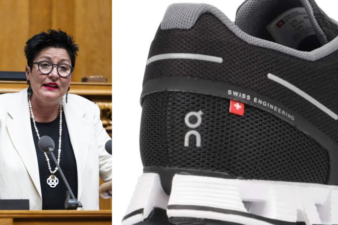 Daniela Schneeberger Schweizerkreuz On-Schuhe