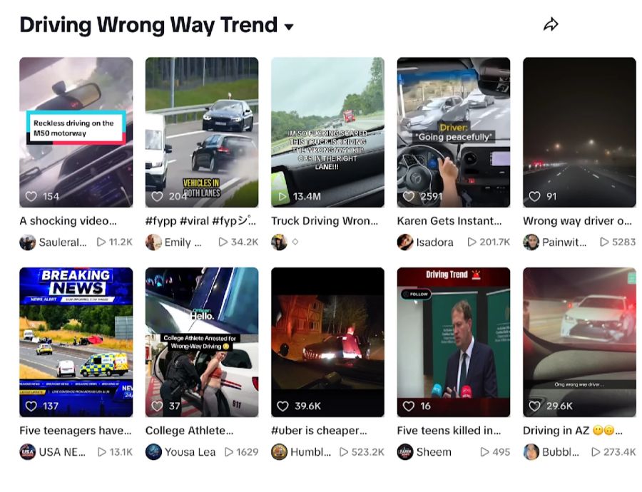 Internet-Trend absichtliches Geisterfahren