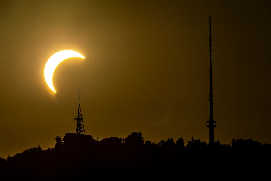 Um 20.22 Uhr wurde der Höhepunkt der Sonnenfinsternis erreicht.