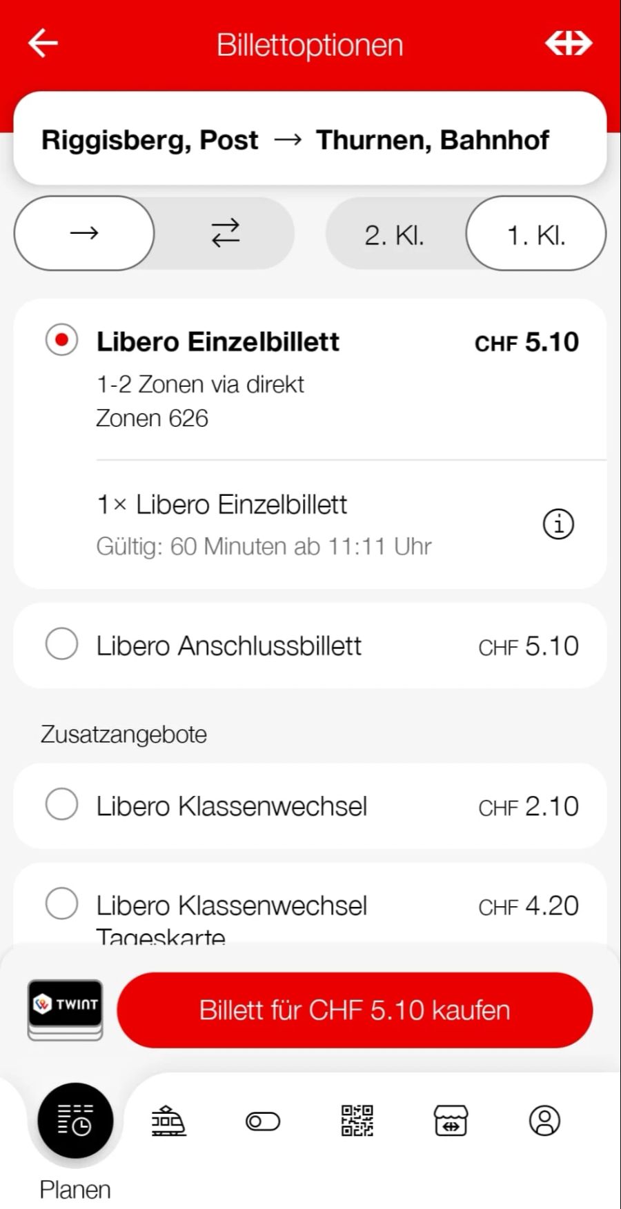 ... oder auf Postauto-Strecken kann 1. Klasse gelöst werden, die es gar nicht gibt.