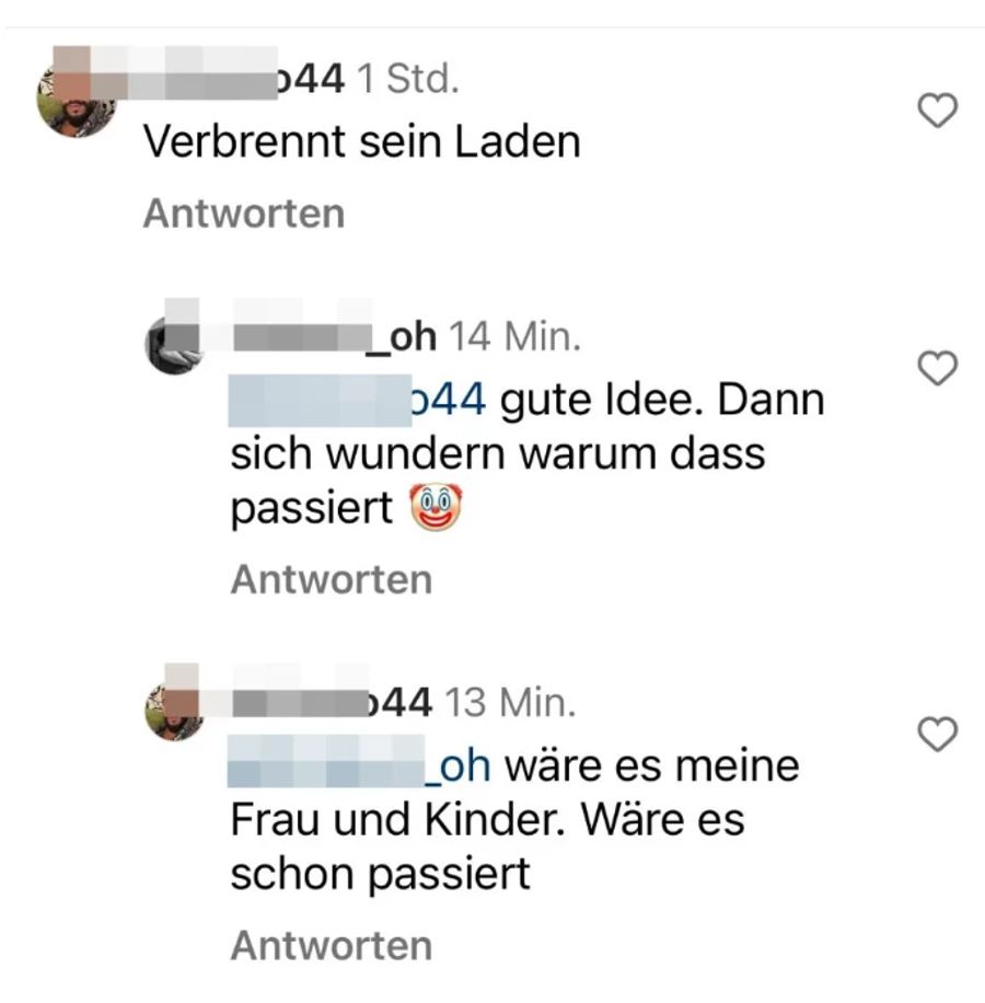 Auf Social Media kam es nach dem Post von Aisa S. zu Drohungen gegen Bäcker Montagnese.