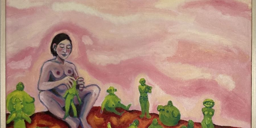 «Danke für die segensreiche Emanzipierung» heisst das Ölgemälde der Künstlerin Line Marquis aus Lausanne. Es ist ein Beitrag zur Ausstellung «Babel - Hochmut kommt vor dem Fall» im ...