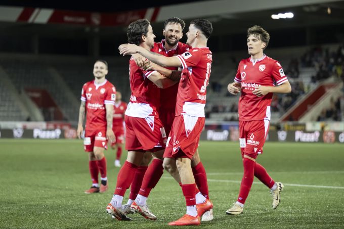 Der FC Thun jubelt in der Partie gegen Vaduz. FC Thun