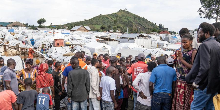 Ein Flüchtlingslager am Rande von Goma: 75,9 Millionen Menschen waren Ende 2023 Binnenvertriebene.