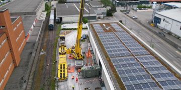 Bauarbeiten an Trafostation.