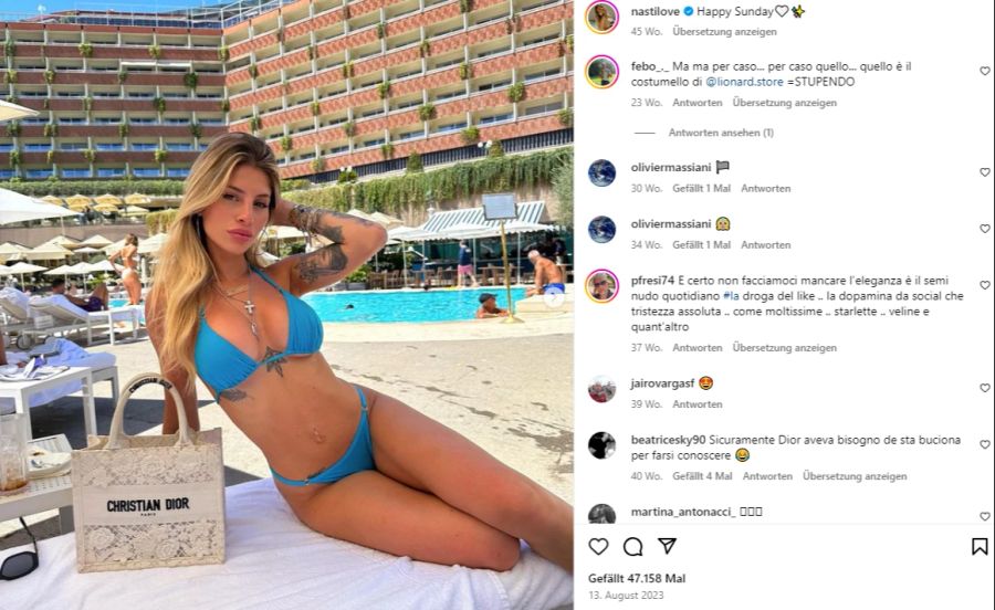 Die 26-Jährige ist ein bekanntes Instagram-Model (2 Millionen Follower).