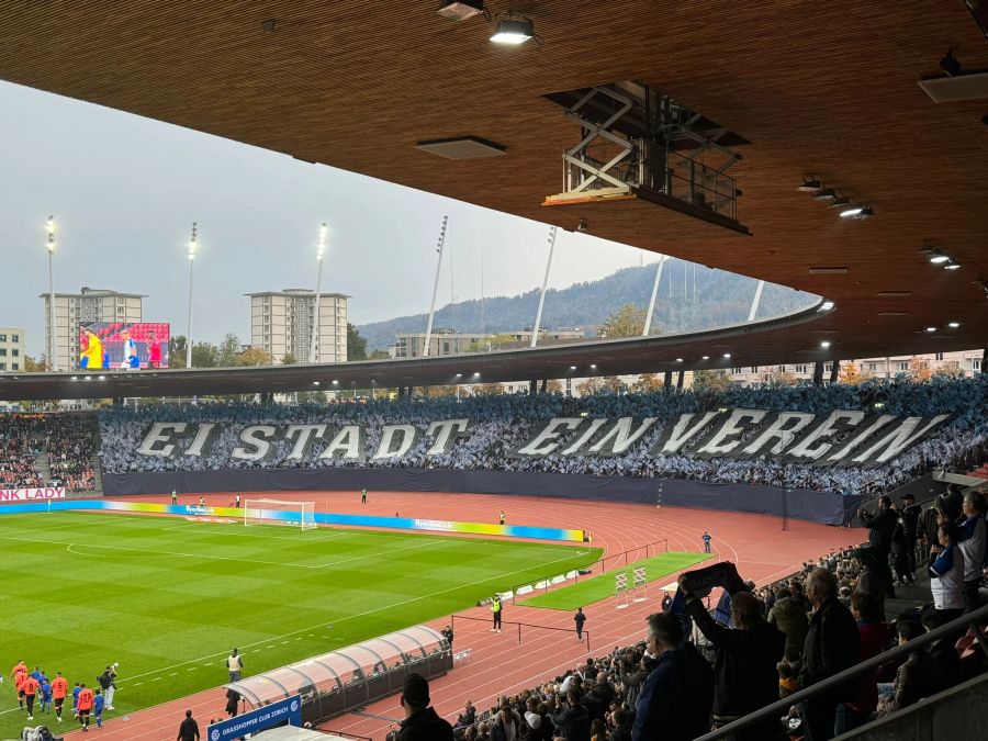 Die Choreo der FCZ-Südkurve vor dem Derby gegen GC.