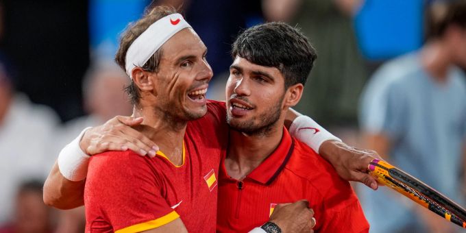 Rafael Nadal steht mit Carlos Alcaraz im spanischen Aufgebot für den Davis Cup. Rafael Nadal Carlos Alcaraz