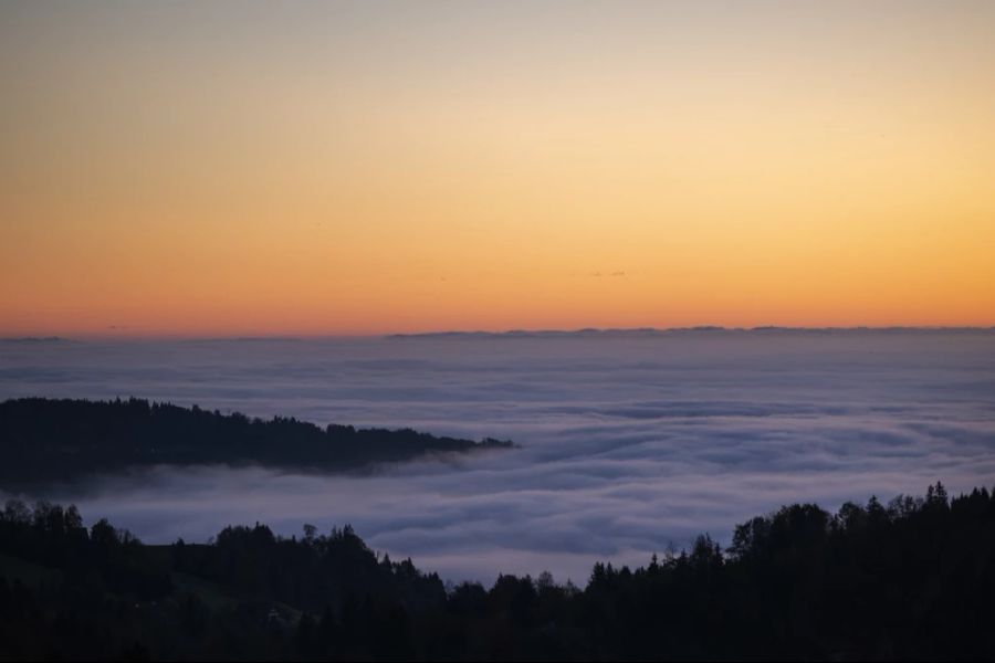 Die Sonne lässt sich erst auf über 1000 Metern blicken. Umso besser wird jedoch die Fernsicht in den Bergen sein.