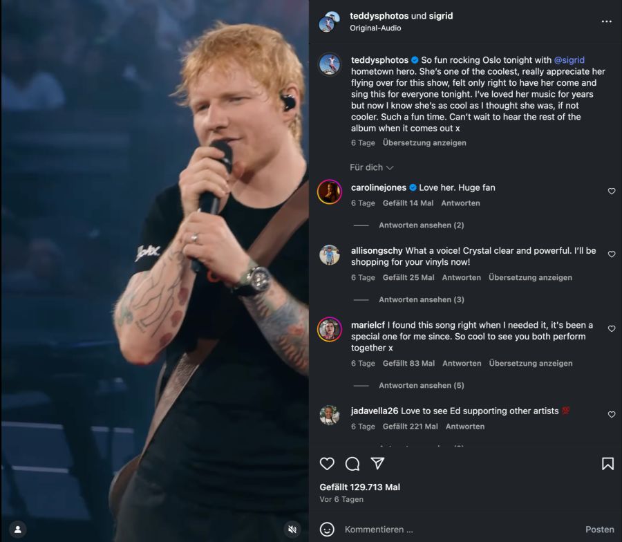 Ed Sheeran Zürich