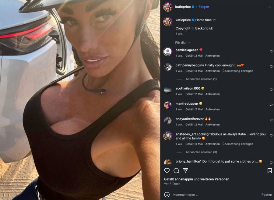Katie Price zeigt ihr ganzes Leben auf Instagram.