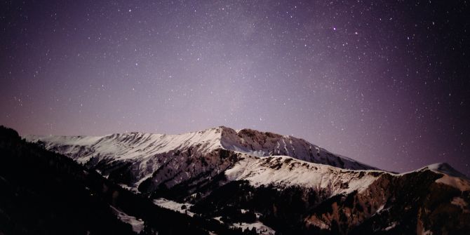 Berg Schnee Himmel Sterne