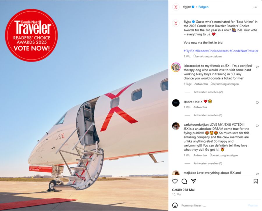 Rauchen ist in Privatjets nicht verboten, in JSX-Fliegern ist es aber nicht erlaubt.