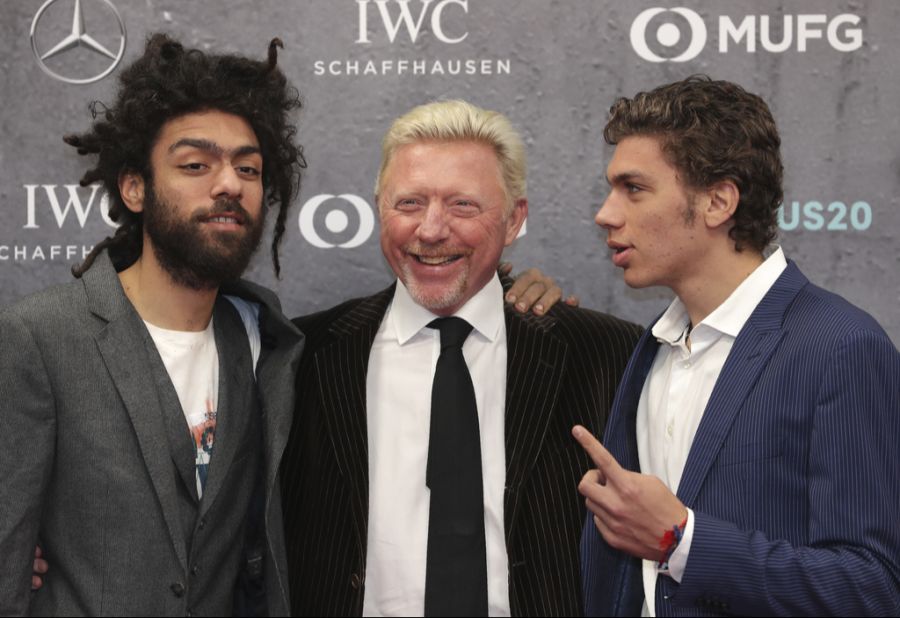 Die beiden ältesten Söhne Noah (l.) und Elias stammen aus seiner Ehe mit Barbara Becker.