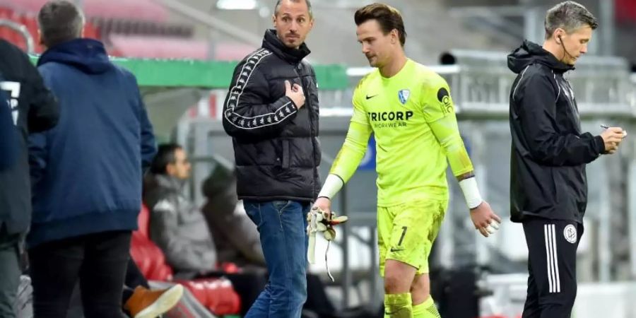 Sah beim Bochumer Sieg bei Mainz 05 dir Rote Karte: VfL-Keeper Manuel Riemann. Foto: Torsten Silz/dpa