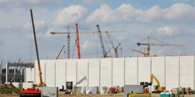 Tesla-Baustelle in Grünheide Anfang September 2020 Tesla-Baustelle in Grünheide Anfang September 2020