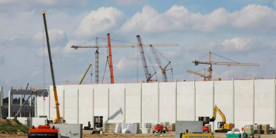 Tesla-Baustelle in Grünheide Anfang September 2020