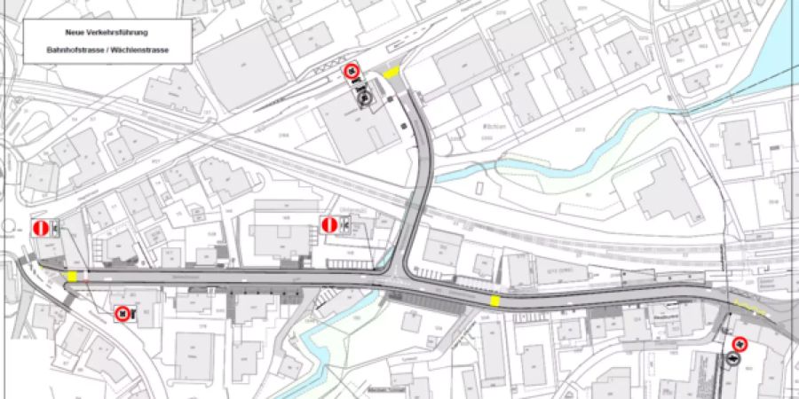Neues Verkehrsregime auf der Bahnhofstrasse / Wächlenstrasse